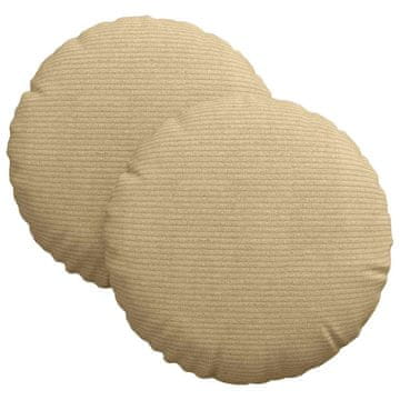 Vidaxl Sedežne blazine 2 szt. Siva zelena Ø30 x 13 cm Žametna tkanina