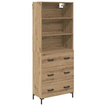 Vidaxl Visok predalnik Umetni hrast 69,5 x 34 x 180 cm Konstruiran les