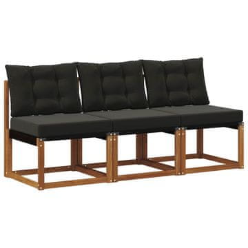 Vidaxl 3 Kos Zunanja srednja sofa