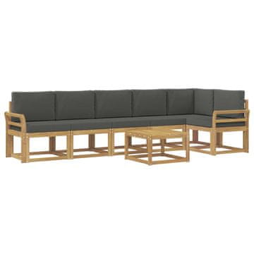 Vidaxl Zunanja garnitura za sedenje 7 szt. Bela in antracit Poliester
