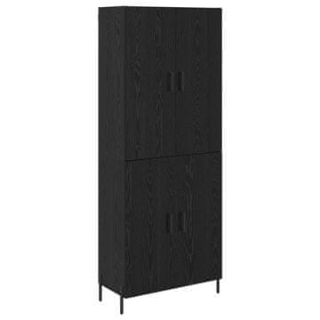 Vidaxl Visok predalnik Črna Orehovina 69,5 x 34 x 180 cm