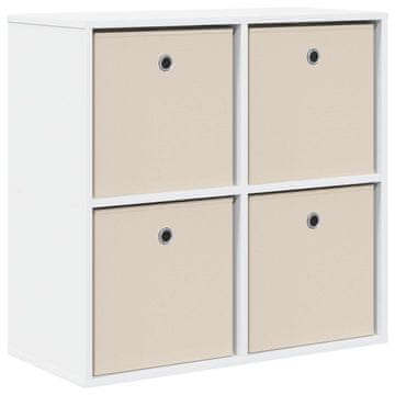Vidaxl Strani šal s predalom Bela 68,5 x 32 x 67 cm
