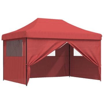 Vidaxl Zabavni šotor Burgundija 279 x 410 x 315 cm Oxford tkanina