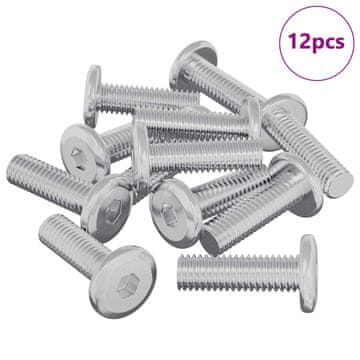Vidaxl Vijak 12 szt. srebrna 8 x 25 mm Jeklo