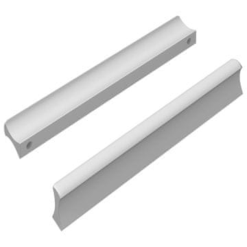 Vidaxl Ročaj Enobarvno 2 szt. srebrna 105.7 x 7.4 x 15.5 mm Aluminij