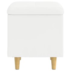 Vidaxl Ottoman s shranjevanjem Bela 40 x 40 x 45 cm Umetna koža
