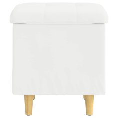 Vidaxl Ottoman s shranjevanjem Bela 40 x 40 x 45 cm Umetna koža