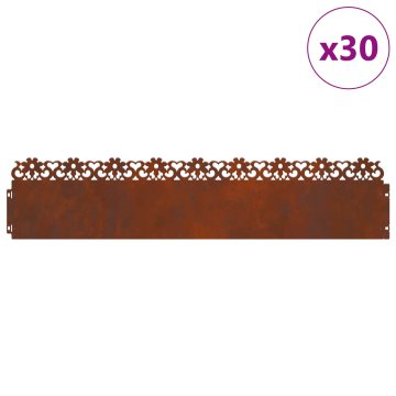 Vidaxl Robniki za trato 30 szt. Rjav 103 x 0,05 x 22 cm