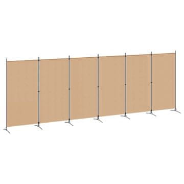 Vidaxl 6-Panelski Pregradni Stojalo Bež 520 x 180 cm Blago