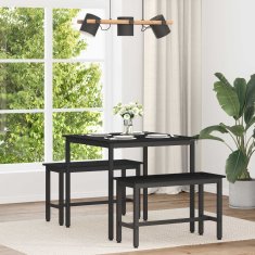 Vidaxl Jedilne mize 80 x 80 x 75 cm Inženirski les Črni hrast Kvadrat