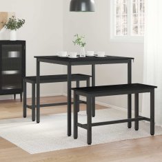 Vidaxl Jedilne mize 80 x 80 x 75 cm Inženirski les Črni hrast Kvadrat