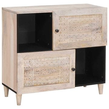 Vidaxl Strani šal Beljen bel 80 x 33 x 75 cm Masiven les manga