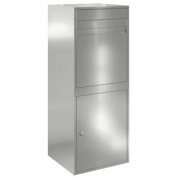 Vidaxl Škatla za dostavo Srebrna 47,5 x 38 x 59 cm Cinkana jeklena