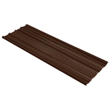 Vidaxl Strešni panel 12 szt. Rjava 129 x 45 cm Pocinkano jeklo