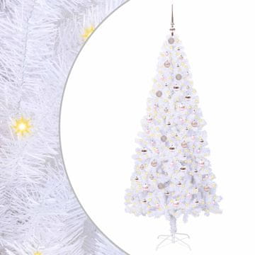 Vidaxl Umestno božično drevo med 300 LED Bela 210 cm PVC in jeklo