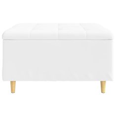 Vidaxl Ottoman s shranjevanjem Bela 80 x 80 x 45 cm Umetna koža