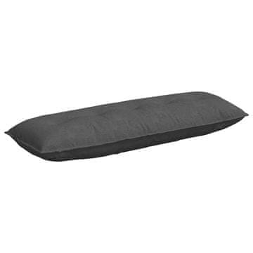 Vidaxl Poglavni vzglavnik Temno siva 140 x 50 cm Žametna tkanina