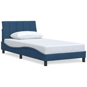 Vidaxl Posteljni okvir brez vzmetnice Hanko Modra 100x200 cm Tkanina