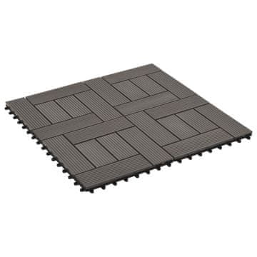 Vidaxl Tla za teraso 22 szt. Temno rjava 30 x 30 cm WPC