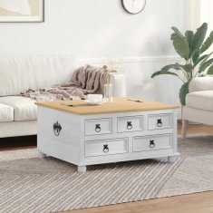 Vidaxl storage box Bela 90 x 78 x 45 cm Masivno borovo les