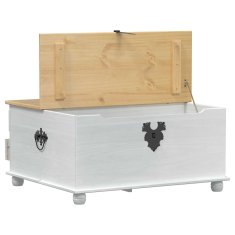 Vidaxl storage box Bela 90 x 78 x 45 cm Masivno borovo les