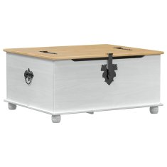 Vidaxl storage box Bela 90 x 78 x 45 cm Masivno borovo les