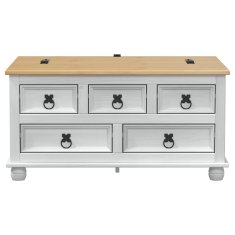 Vidaxl storage box Bela 90 x 78 x 45 cm Masivno borovo les