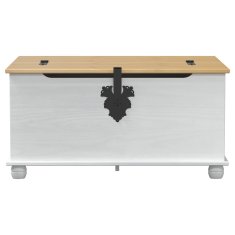 Vidaxl storage box Bela 90 x 78 x 45 cm Masivno borovo les