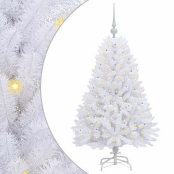 Vidaxl Umetno Zložljivo Božično Drevo Bela 120 cm PVC in jeklo