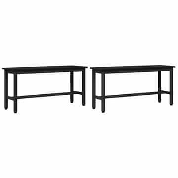 Vidaxl Jedilna klop 2 szt. Črna Orehovina 100 x 32,5 x 48,5 cm