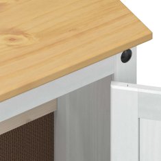 Vidaxl Omarica za umivalnik Bela 73 x 33 x 60 cm Masivno borovo les