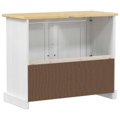 Vidaxl Omarica za umivalnik Bela 73 x 33 x 60 cm Masivno borovo les