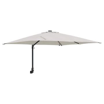 Vidaxl Vrtni dežnik Peščena 248,5 x 247,5 x 160 cm Poliester in jeklo