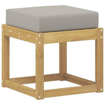 Vidaxl Zunanji stolček klop Bela 43 x 43 x 45 cm Masiven les akacije