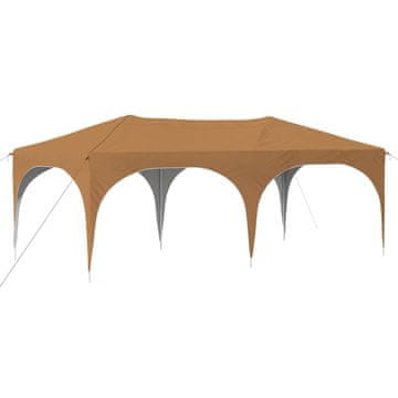 Vidaxl Zložljivi šotor za zabave 575 x 288 x 245 cm Bež Oxford tkanina