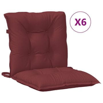 Vidaxl Blazina za stol 6 kosov melanž vinsko rdeča 100x50x7 cm blago