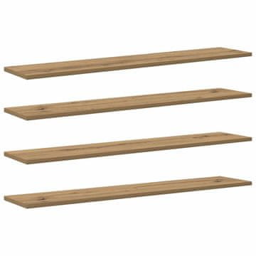 Vidaxl Polica za knjige 3 ravni 4 kos 100 x 20 x 1,5 cm Inženirski les