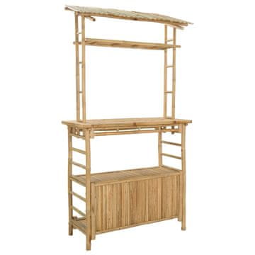 Vidaxl Zunanja barska miza Naravna 110 x 50 x 210 cm Bambus