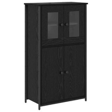 Vidaxl Visok predalnik Črna Orehovina 62 x 32 x 106,5 cm