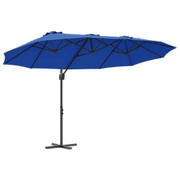 Vidaxl Senčnik 372 x 198 x 243 cm Poliester in aluminij Azur modra