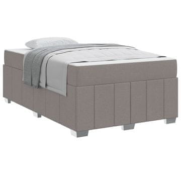 Vidaxl Konstrukcija postelje z vzmetnico Taupe 120 x 200 cm blago