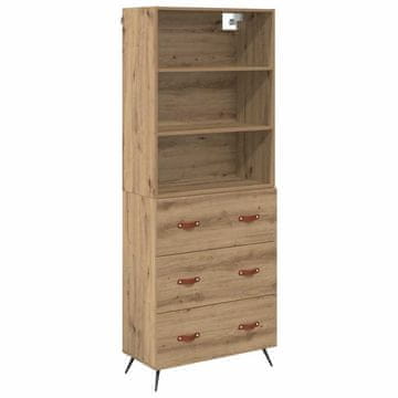 Vidaxl Visok predalnik Umetni hrast 69,5 x 34 x 180 cm Konstruiran les