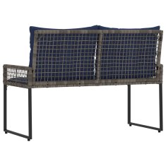Vidaxl Zunanja klop 2 -sedežni 118 x 55 x 82 cm PE ratan in tkanina