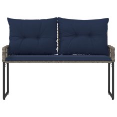 Vidaxl Zunanja klop 2 -sedežni 118 x 55 x 82 cm PE ratan in tkanina