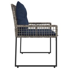 Vidaxl Zunanja klop 2 -sedežni 118 x 55 x 82 cm PE ratan in tkanina