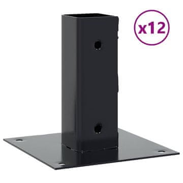 Vidaxl Podstavki za stebre Kvadratni 12 kosov Antracit 46x46 mm