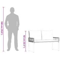 Vidaxl Zunanja klop z blazino Črna in krem bela 118 x 55 x 82 cm