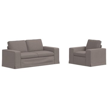 Vidaxl Kavčna garnitura 2 szt. Taupe 182 x 80 x 82 cm blago