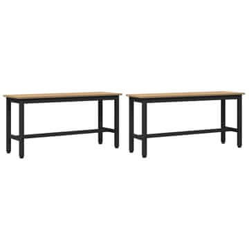 Vidaxl Jedilna klop 2 szt. Umetni hrast 100 x 32,5 x 48,5 cm