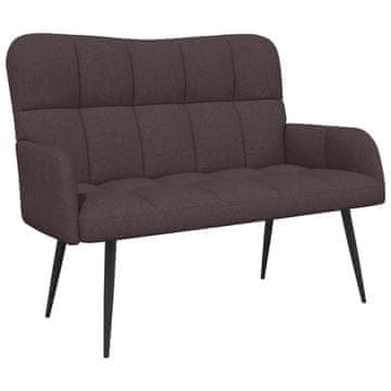 Vidaxl Kavč za 2 osebi Temno rjava 115 x 61 x 87 cm Blago
